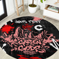 Personalized Colorado Garden Of The Gods Round Carpet Urban Graffiti Paint Splatter Street Art