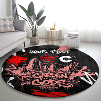 Personalized Colorado Garden Of The Gods Round Carpet Urban Graffiti Paint Splatter Street Art
