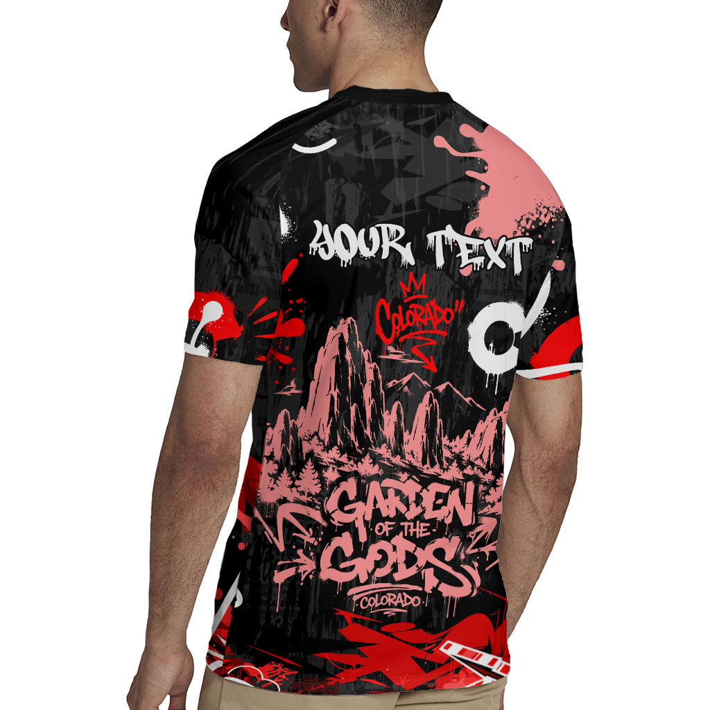 Personalized Colorado Garden Of The Gods Rugby Jersey Urban Graffiti Paint Splatter Street Art