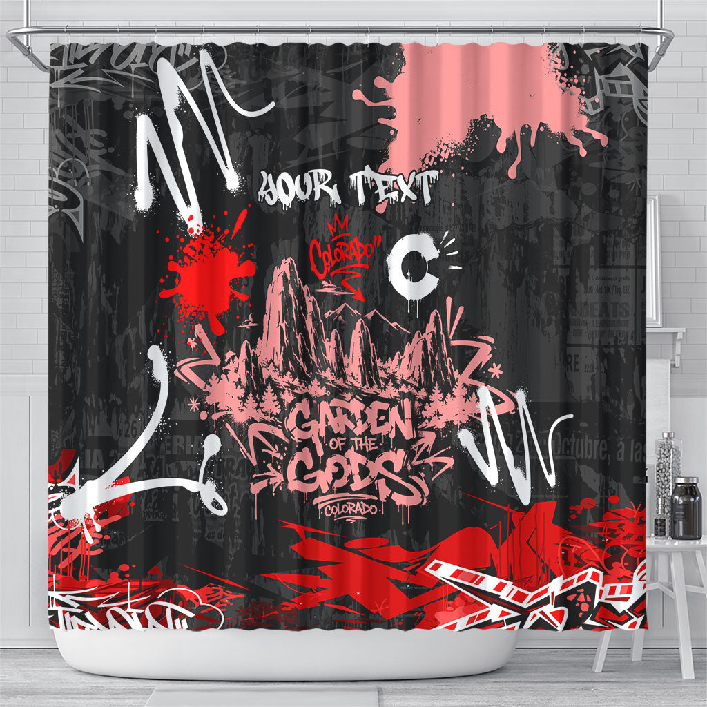 Personalized Colorado Garden Of The Gods Shower Curtain Urban Graffiti Paint Splatter Street Art
