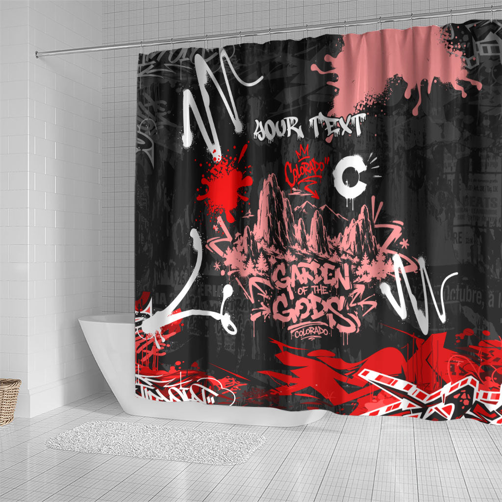 Personalized Colorado Garden Of The Gods Shower Curtain Urban Graffiti Paint Splatter Street Art