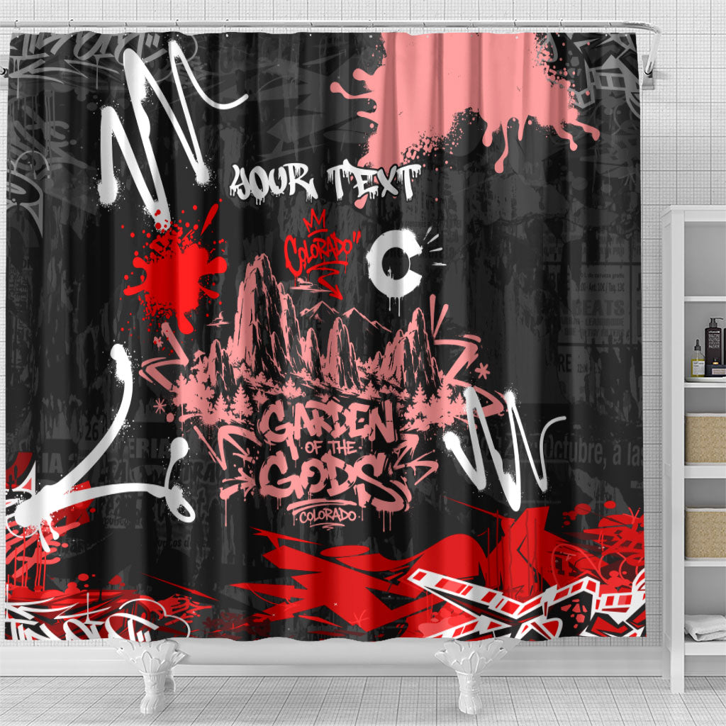 Personalized Colorado Garden Of The Gods Shower Curtain Urban Graffiti Paint Splatter Street Art