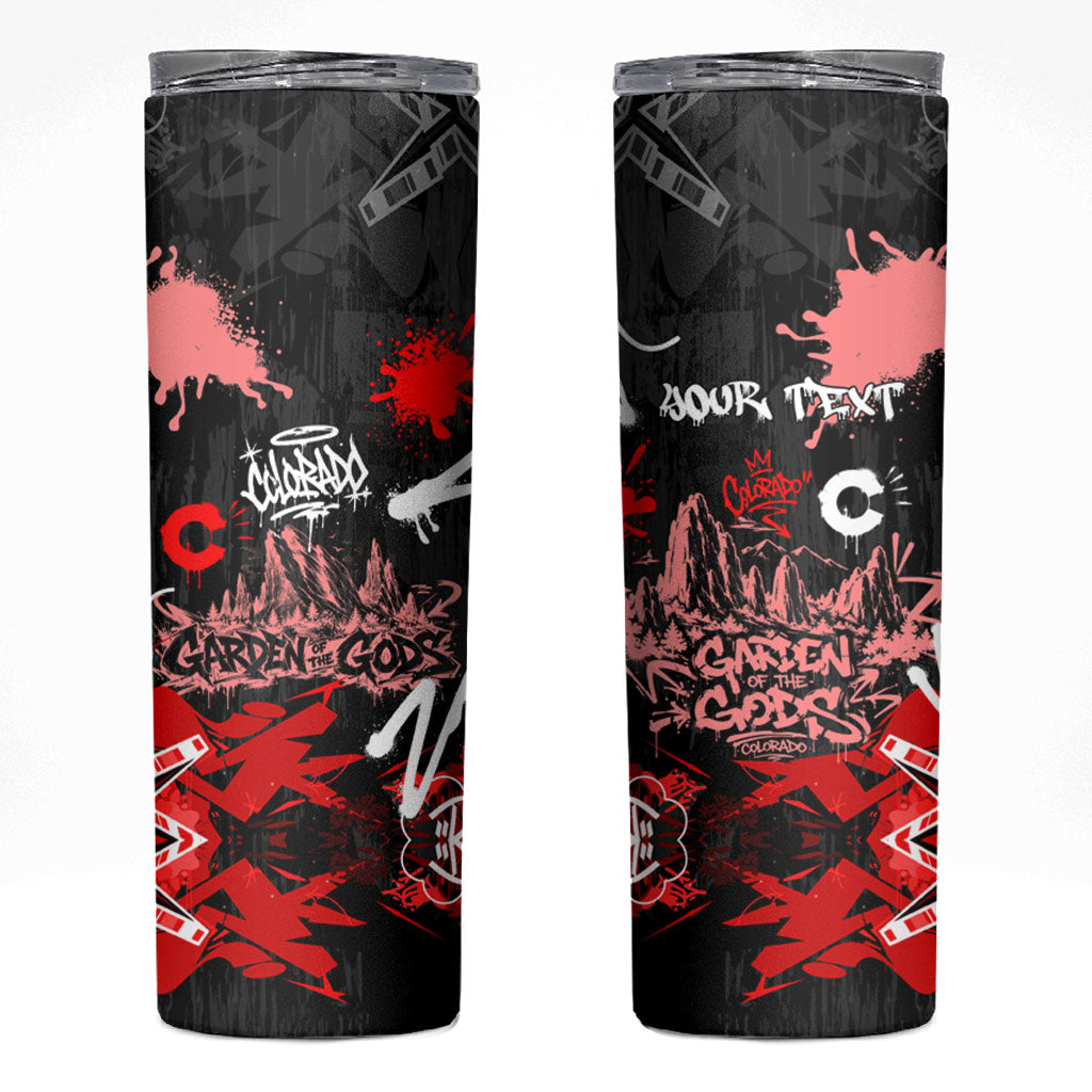Personalized Colorado Garden Of The Gods Skinny Tumbler Urban Graffiti Paint Splatter Street Art