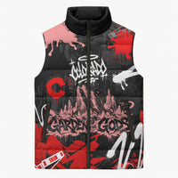 Personalized Colorado Garden Of The Gods Sleeveless Puffer Jacket Urban Graffiti Paint Splatter Street Art
