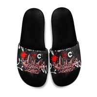 Personalized Colorado Garden Of The Gods Slide Sandals Urban Graffiti Paint Splatter Street Art