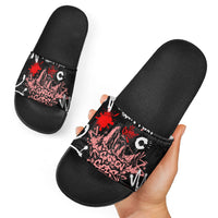 Personalized Colorado Garden Of The Gods Slide Sandals Urban Graffiti Paint Splatter Street Art