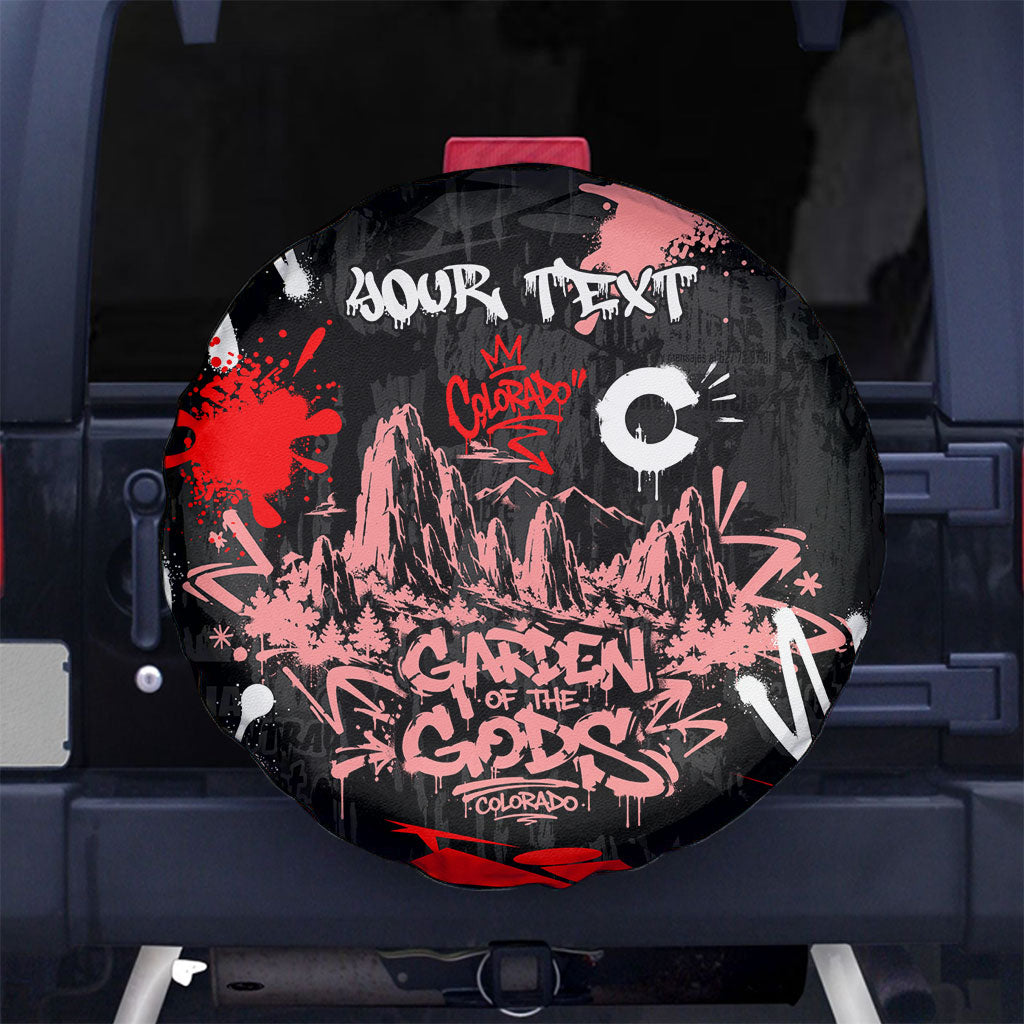Personalized Colorado Garden Of The Gods Spare Tire Cover Urban Graffiti Paint Splatter Street Art