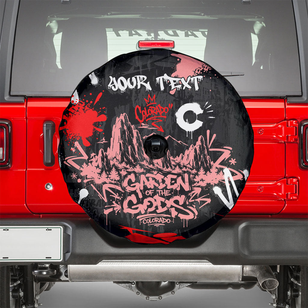 Personalized Colorado Garden Of The Gods Spare Tire Cover Urban Graffiti Paint Splatter Street Art