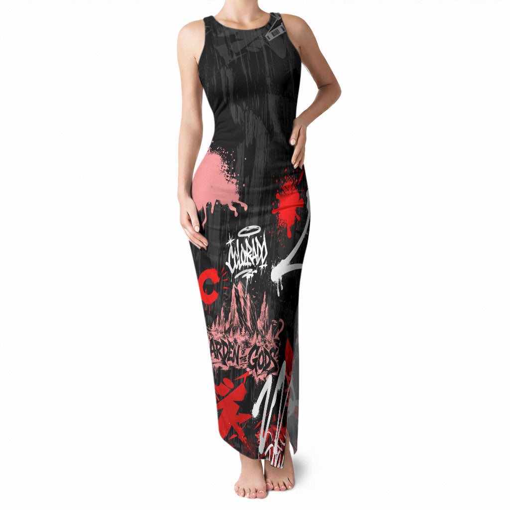 Personalized Colorado Garden Of The Gods Tank Maxi Dress Urban Graffiti Paint Splatter Street Art