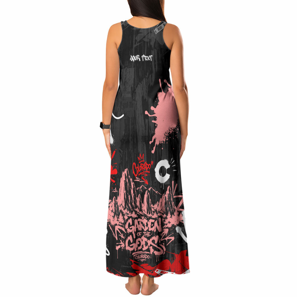 Personalized Colorado Garden Of The Gods Tank Maxi Dress Urban Graffiti Paint Splatter Street Art