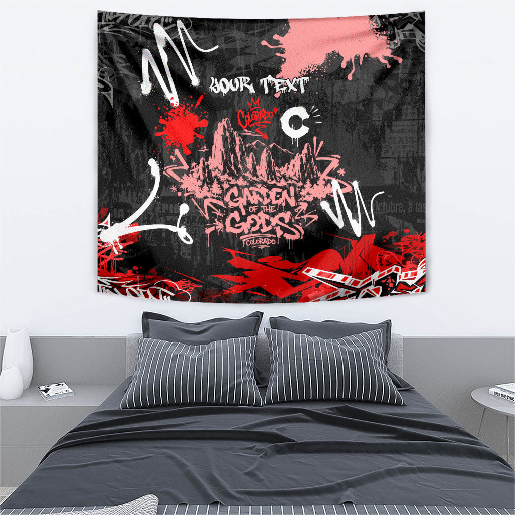 Personalized Colorado Garden Of The Gods Tapestry Urban Graffiti Paint Splatter Street Art