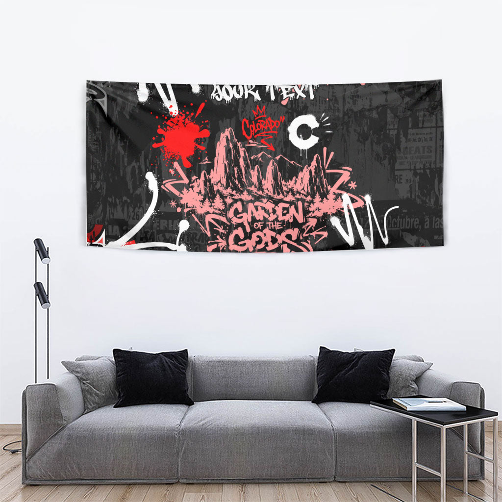 Personalized Colorado Garden Of The Gods Tapestry Urban Graffiti Paint Splatter Street Art