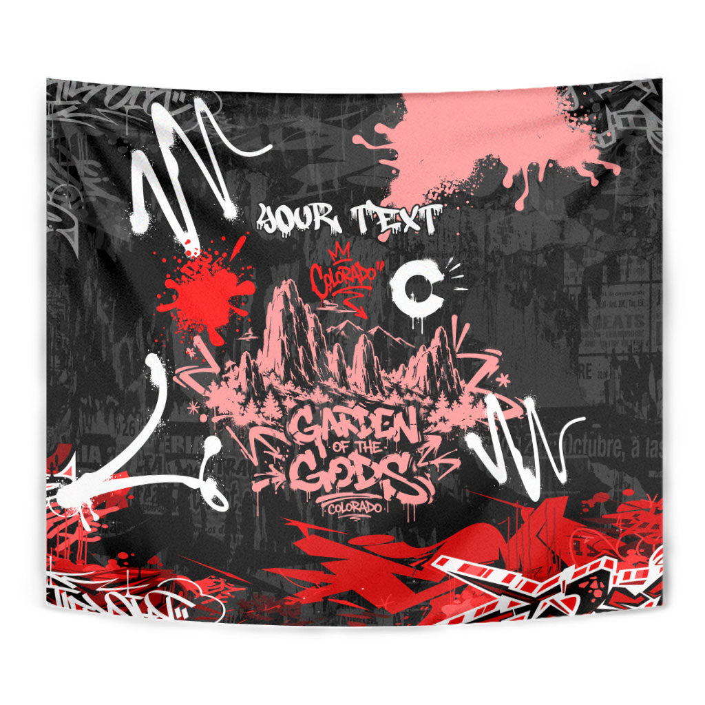 Personalized Colorado Garden Of The Gods Tapestry Urban Graffiti Paint Splatter Street Art