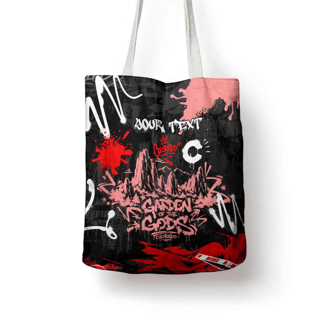 Personalized Colorado Garden Of The Gods Tote Bag Urban Graffiti Paint Splatter Street Art
