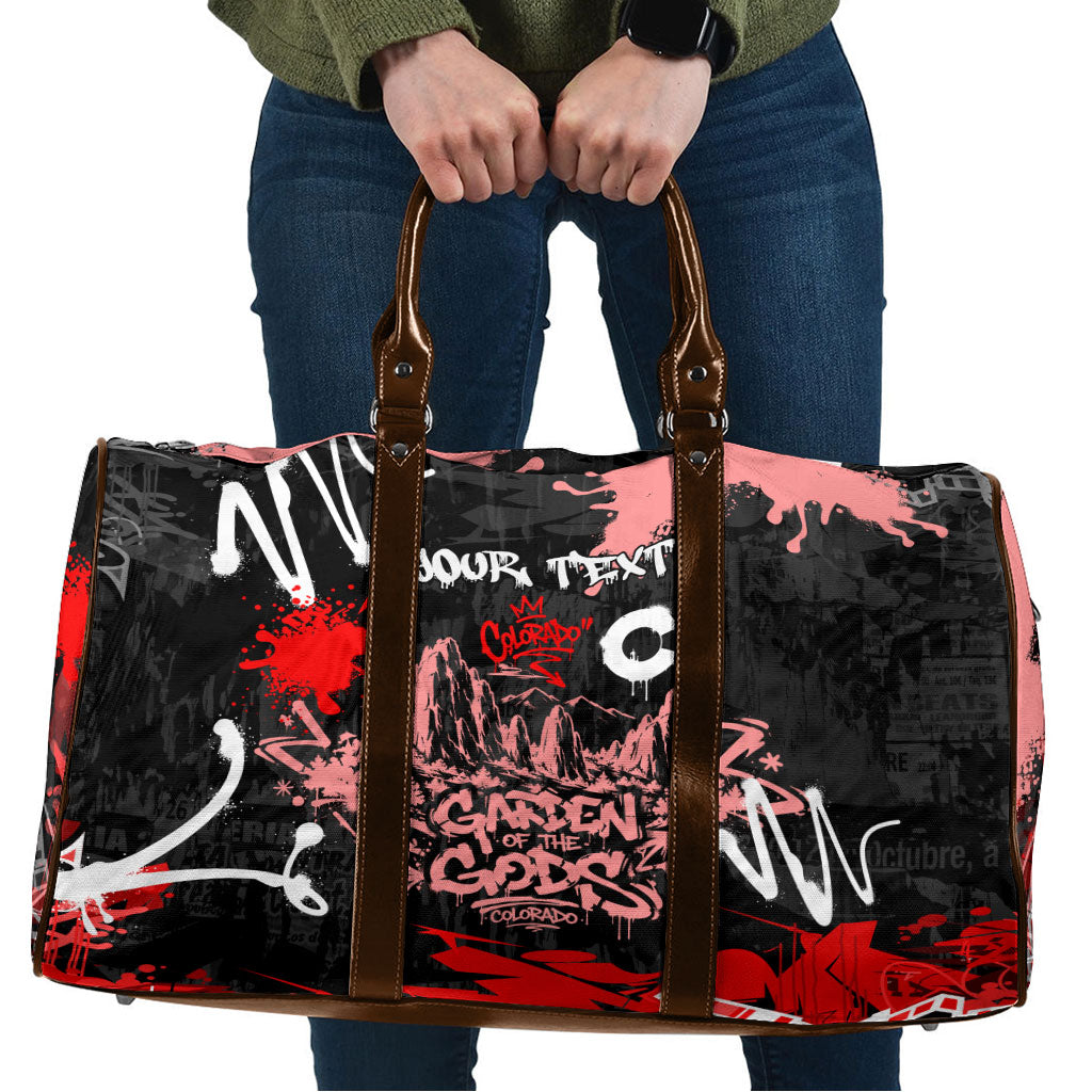 Personalized Colorado Garden Of The Gods Travel Bag Urban Graffiti Paint Splatter Street Art