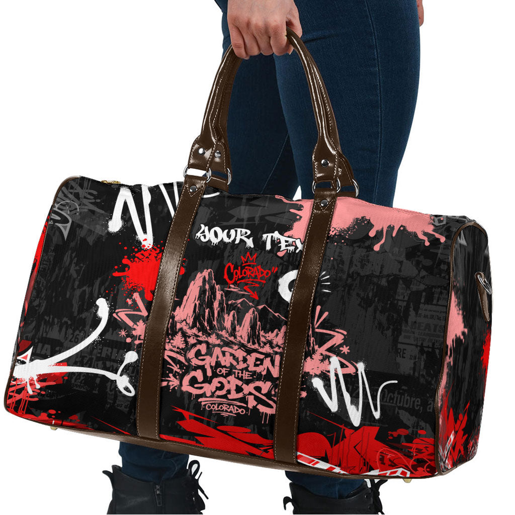 Personalized Colorado Garden Of The Gods Travel Bag Urban Graffiti Paint Splatter Street Art