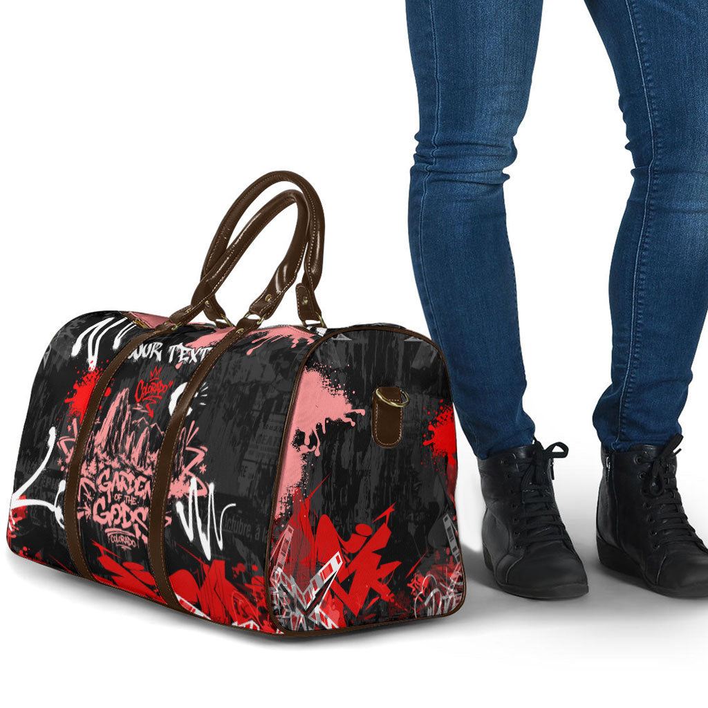 Personalized Colorado Garden Of The Gods Travel Bag Urban Graffiti Paint Splatter Street Art