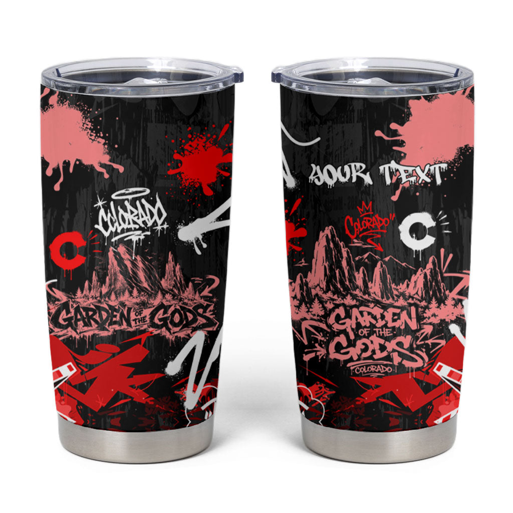 Personalized Colorado Garden Of The Gods Tumbler Cup Urban Graffiti Paint Splatter Street Art