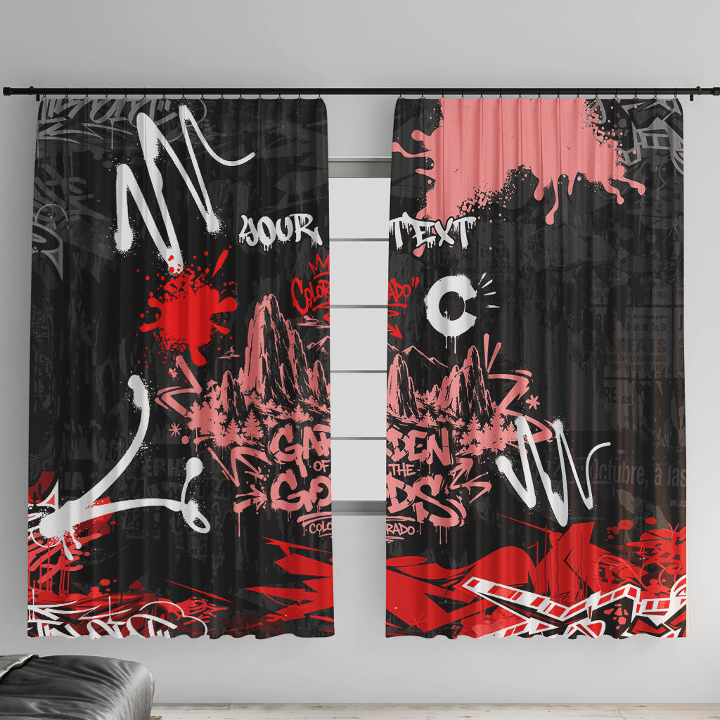 Personalized Colorado Garden Of The Gods Window Curtain Urban Graffiti Paint Splatter Street Art