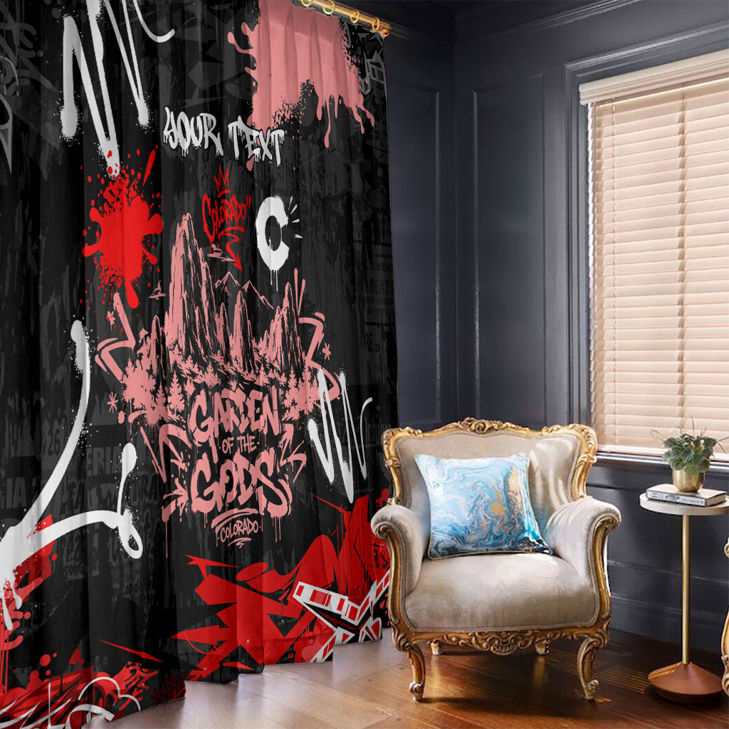 Personalized Colorado Garden Of The Gods Window Curtain Urban Graffiti Paint Splatter Street Art