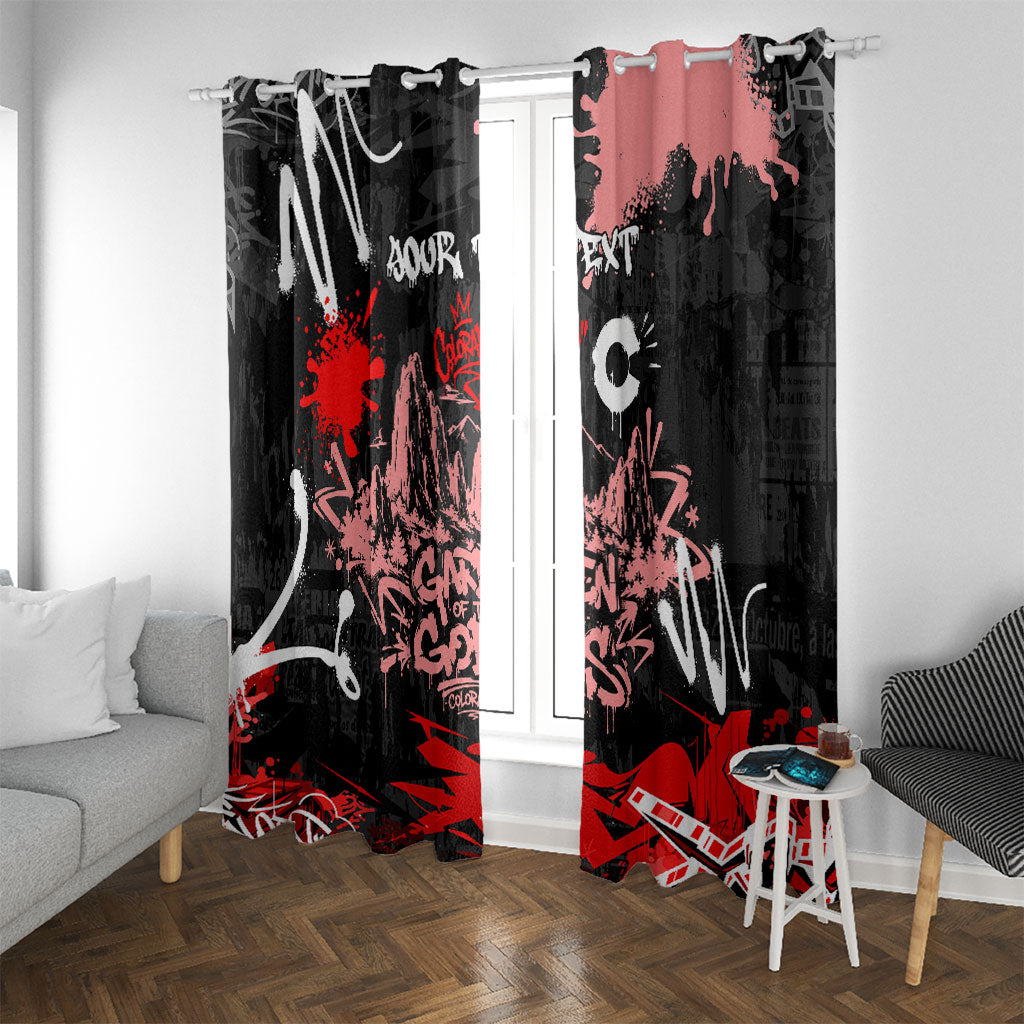 Personalized Colorado Garden Of The Gods Window Curtain Urban Graffiti Paint Splatter Street Art