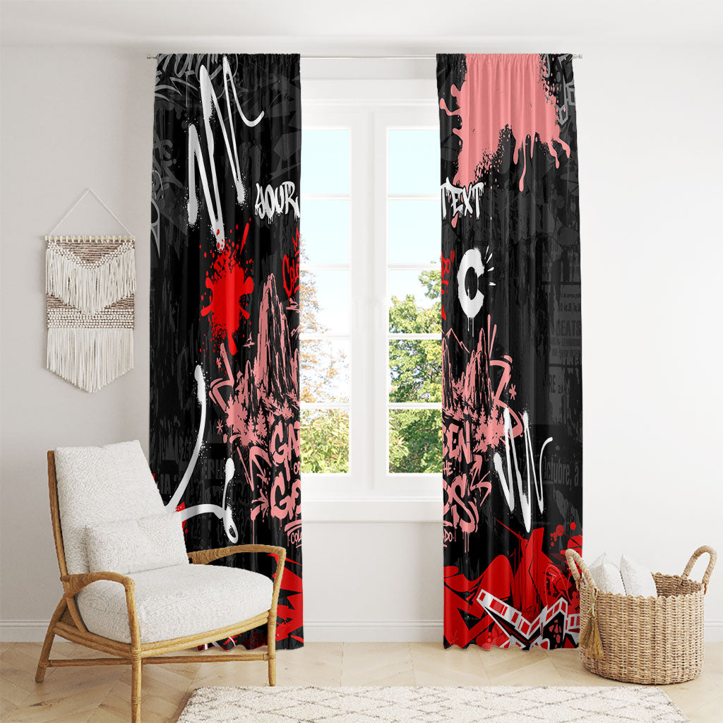 Personalized Colorado Garden Of The Gods Window Curtain Urban Graffiti Paint Splatter Street Art
