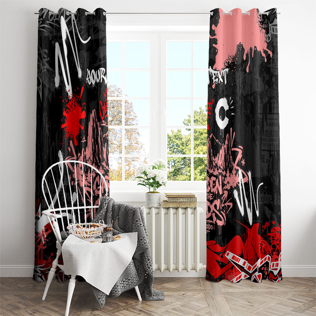 Personalized Colorado Garden Of The Gods Window Curtain Urban Graffiti Paint Splatter Street Art