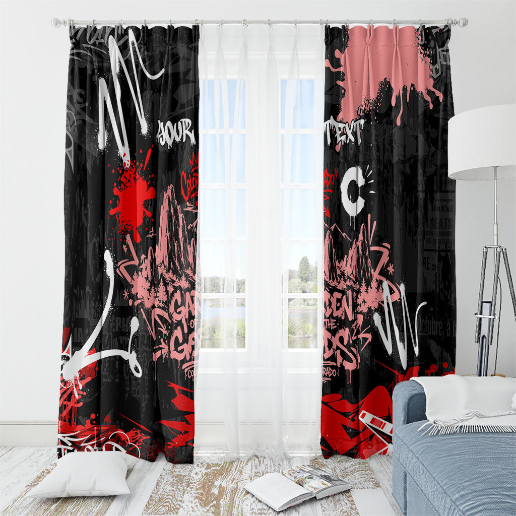 Personalized Colorado Garden Of The Gods Window Curtain Urban Graffiti Paint Splatter Street Art