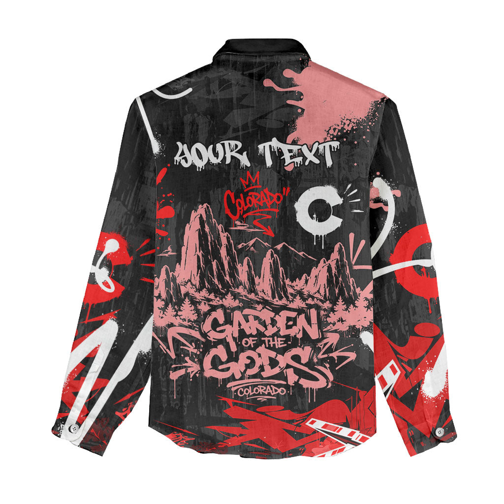 Personalized Colorado Garden Of The Gods Women Casual Shirt Urban Graffiti Paint Splatter Street Art