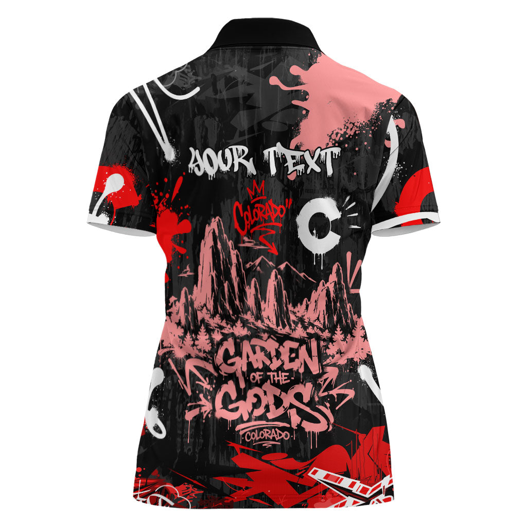 Personalized Colorado Garden Of The Gods Women Polo Shirt Urban Graffiti Paint Splatter Street Art