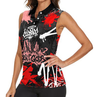 Personalized Colorado Garden Of The Gods Women Sleeveless Polo Shirt Urban Graffiti Paint Splatter Street Art