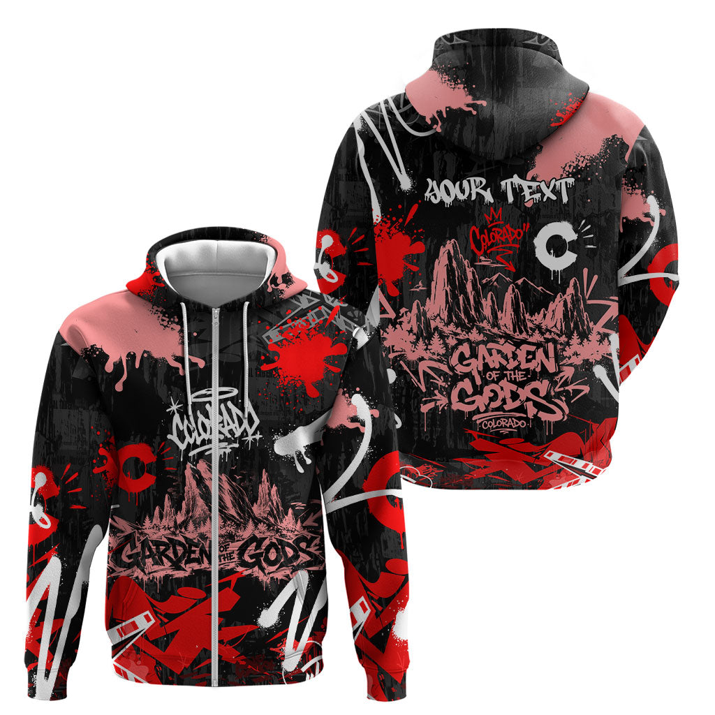 Personalized Colorado Garden Of The Gods Zip Hoodie Urban Graffiti Paint Splatter Street Art