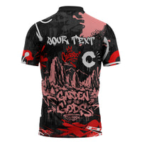 Personalized Colorado Garden Of The Gods Zipper Polo Shirt Urban Graffiti Paint Splatter Street Art