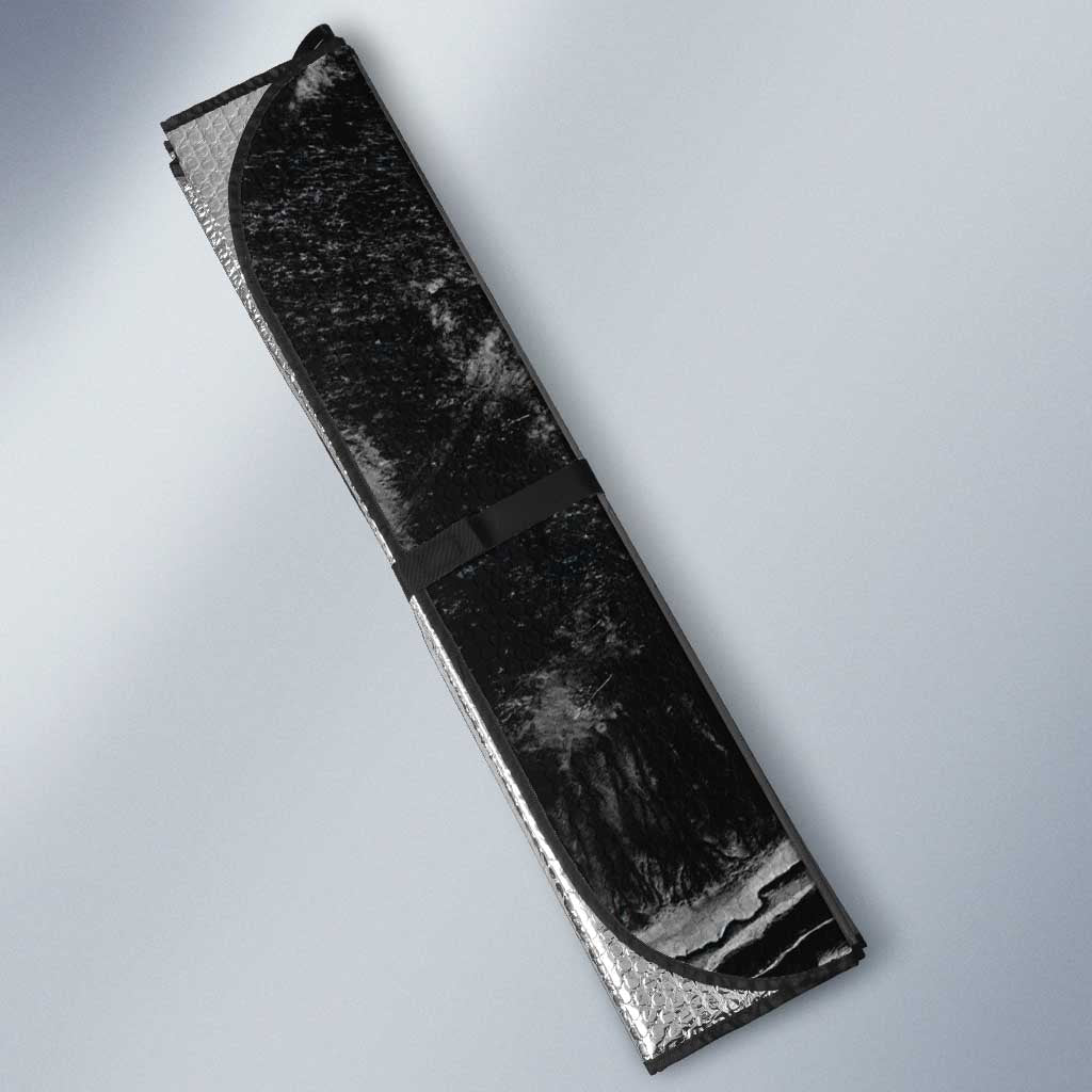 Golden Dragon and Bowling Ball Design Auto Sun Shade with Marble Stone Texture and Custom Team Name Text - Wonder Print Shop