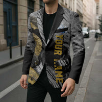 Golden Dragon and Bowling Ball Design Blazer with Marble Stone Texture and Custom Team Name Text - Wonder Print Shop