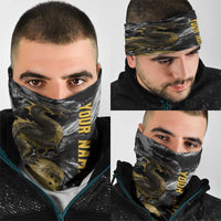 Golden Dragon and Bowling Ball Design Neck Gaiter with Marble Stone Texture TS04