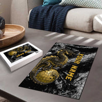 Golden Dragon and Bowling Ball Design Puzzle with Marble Stone Texture and Custom Team Name Text - Wonder Print Shop