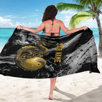 Golden Dragon and Bowling Ball Design Sarong with Marble Stone Texture and Custom Team Name Text - Wonder Print Shop