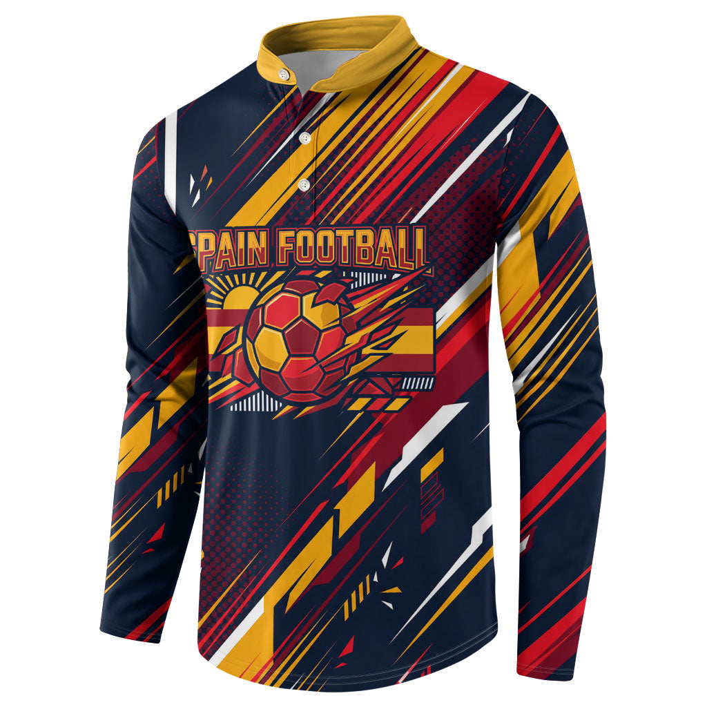 Spain Football Road To Championship Button Sweatshirt Bull Mascot Flying Soccer Ball - Dynamic Speed Stripes