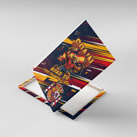 Spain Football Road To Championship Canvas Wall Art Bull Mascot Flying Soccer Ball - Dynamic Speed Stripes