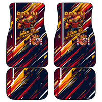 Spain Football Road To Championship Car Mats Bull Mascot Flying Soccer Ball - Dynamic Speed Stripes