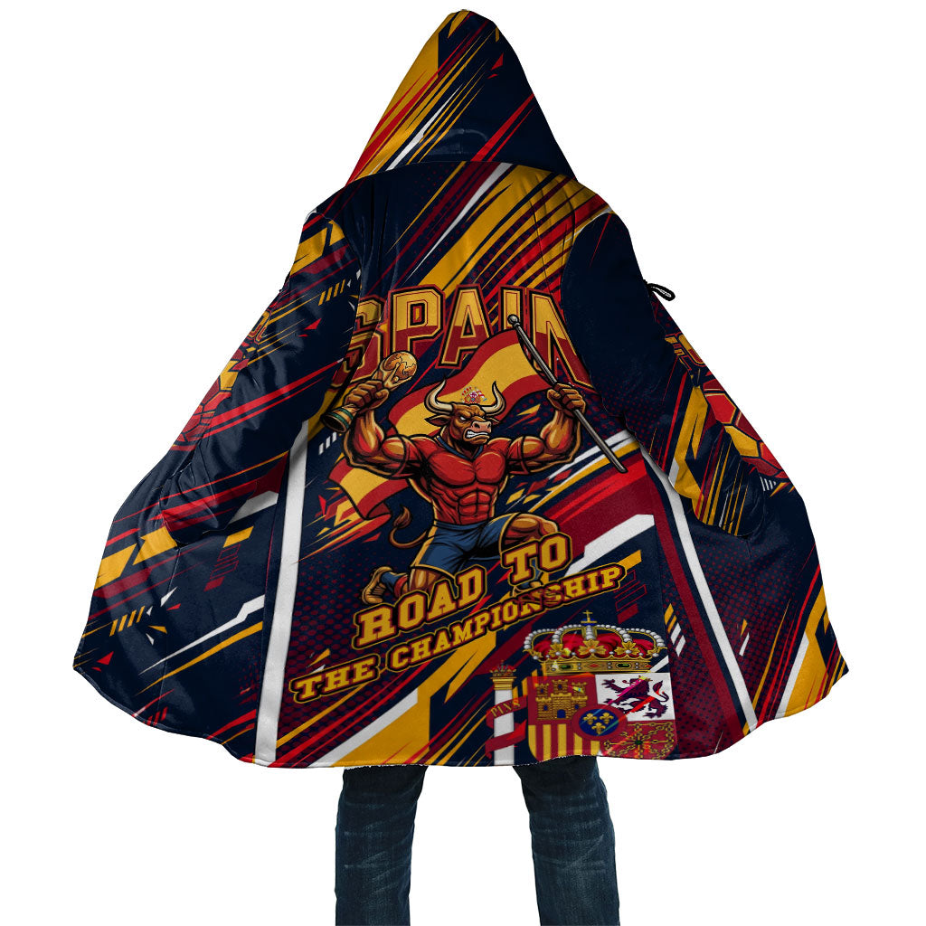 Spain Football Road To Championship Cloak Bull Mascot Flying Soccer Ball - Dynamic Speed Stripes