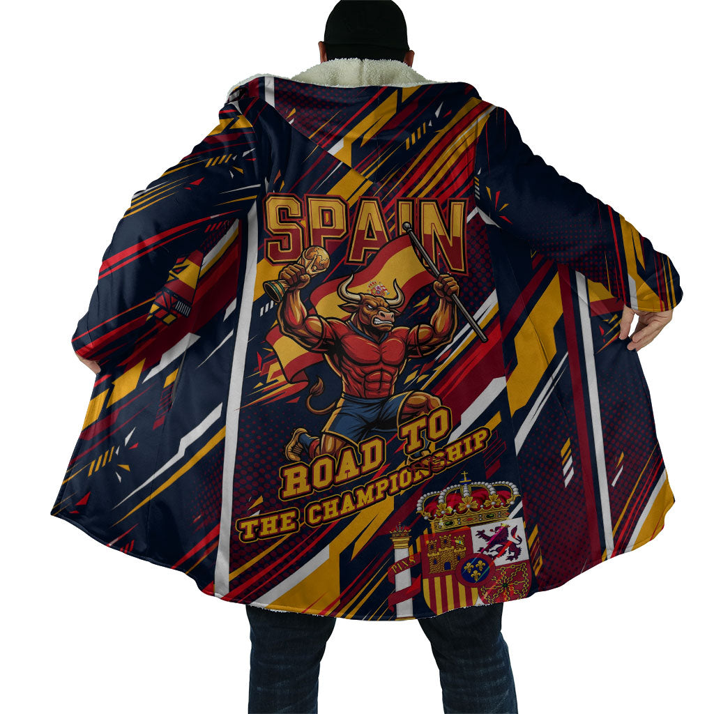Spain Football Road To Championship Cloak Bull Mascot Flying Soccer Ball - Dynamic Speed Stripes