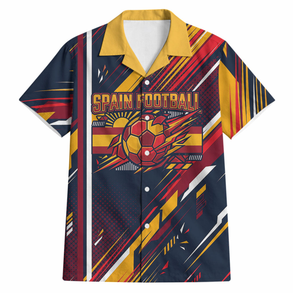 Spain Football Road To Championship Hawaiian Shirt Bull Mascot Flying Soccer Ball - Dynamic Speed Stripes