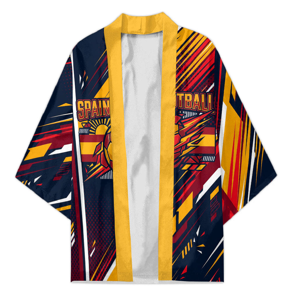 Spain Football Road To Championship Kimono Bull Mascot Flying Soccer Ball - Dynamic Speed Stripes