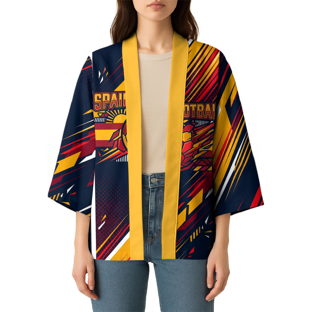 Spain Football Road To Championship Kimono Bull Mascot Flying Soccer Ball - Dynamic Speed Stripes