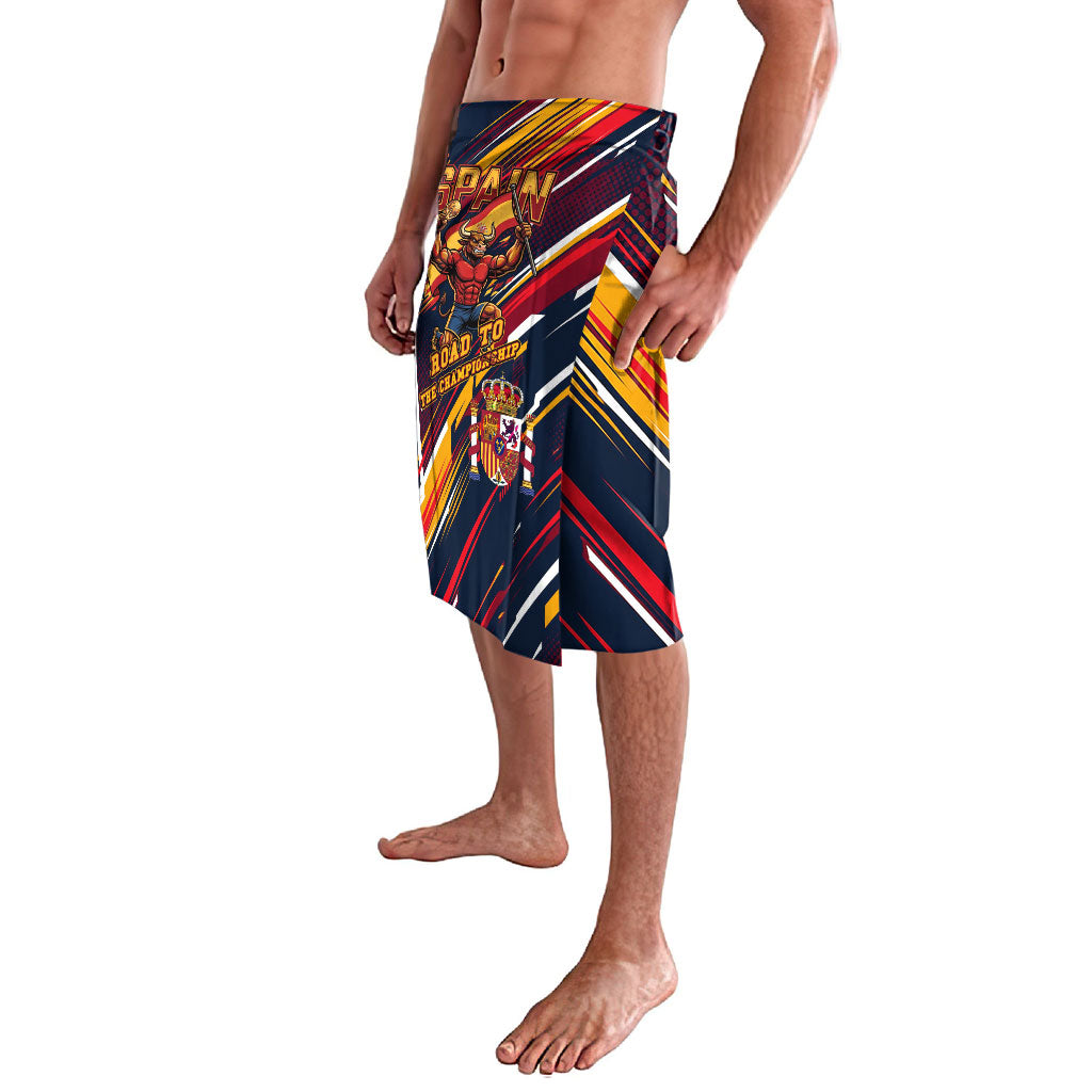 Spain Football Road To Championship Lavalava Bull Mascot Flying Soccer Ball - Dynamic Speed Stripes