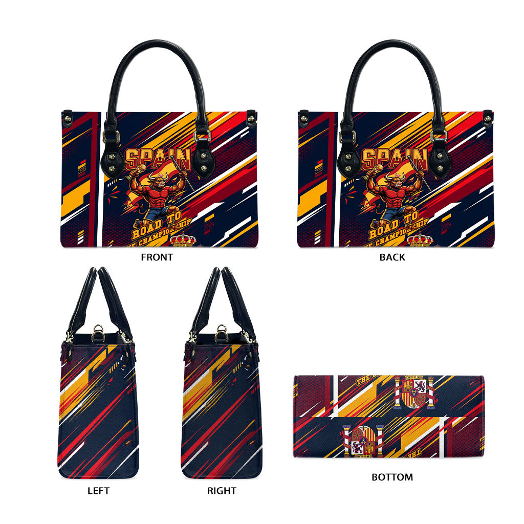 Spain Football Road To Championship Leather Bag Bull Mascot Flying Soccer Ball - Dynamic Speed Stripes