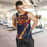 Spain Football Road To Championship Men Tank Top Bull Mascot Flying Soccer Ball - Dynamic Speed Stripes