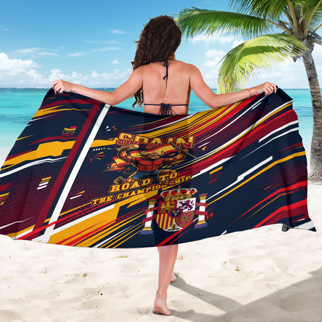 Spain Football Road To Championship Sarong Bull Mascot Flying Soccer Ball - Dynamic Speed Stripes